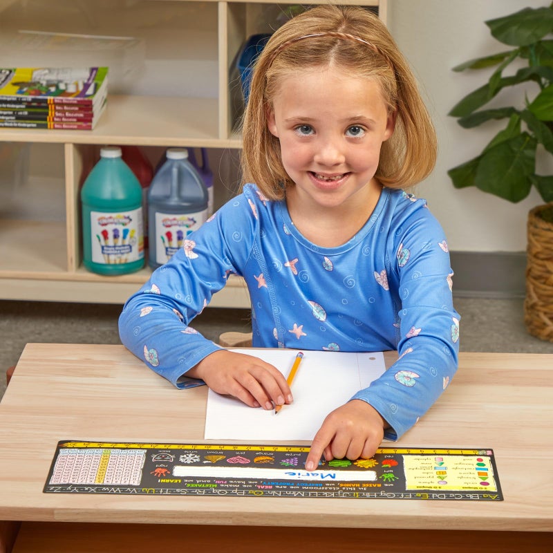 Really Good Stuff Chalkboard Style Grades K-2 Self-Adhesive Vinyl Desktop Helpers - Set of 24 | Student Desk Name Tags | Pre-Cut, Durable, and Versatile - Image 5